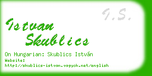 istvan skublics business card